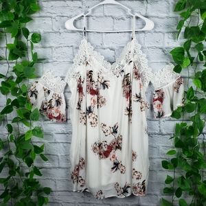 Entro Cold Shoulder Floral Boho Dress Hipp…